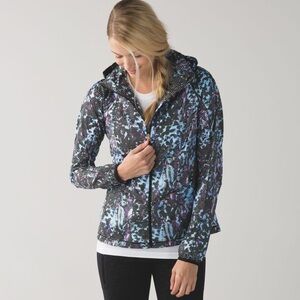 Lululemon Back Pack It Jacket Sz 6 In Floral Sport Tranquil Blue Multi